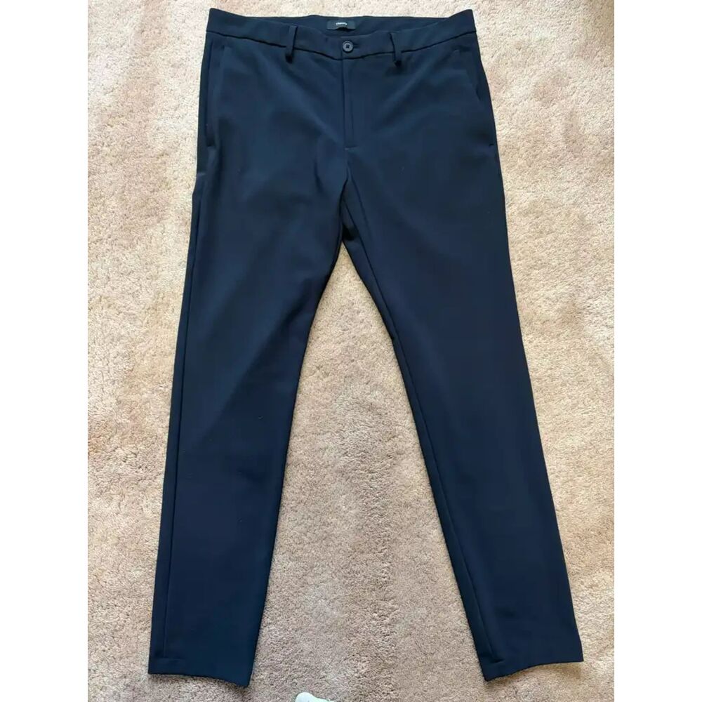 Theory Men's Zaine Slim-Straight Pants Precision Ponte Navy Blue Size 33